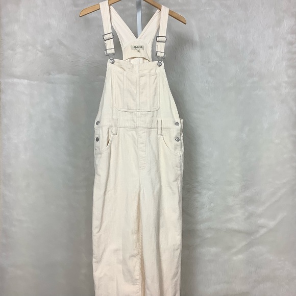 Madewell Pants - Madewell NWT Cream Corduroy Straight Leg Overalls
